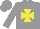 Silk - Grey, yellow maltese cross, grey cap
