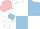 Silk - White, light blue quartered, light blue armbands, pink cap