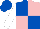 Silk - Royal blue and pink (quartered), white sleeves