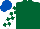 Silk - DARK GREEN, DARK GREEN and WHITE check sleeves, ROYAL BLUE cap