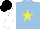 Silk - light blue body, yellow star, white sleeves, black cap