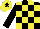 Silk - Black and yellow check, yellow cap, black star