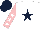 Silk - WHITE, DARK BLUE STAR, PINK SLEEVES, WHITE STARS, DARK BLUE CAP