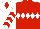 Silk - Red, White diamond hoop, White sleeves, Red Chevrons, White cap, Red diamond