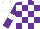 Silk - White, purple checks, purple sleeves, white armbands, white cap