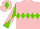 Silk - Pink, light green diamond hoop, light green sleeves, pink diablo, pink cap, light green diamond
