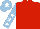 Silk - Red, light blue sleeves, white stars, light blue cap, white star
