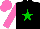 Silk - Black body, green star, rose arms, rose cap