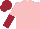 Silk - Pink, pink, maroon halved sleeves, maroon cap