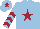 Silk - Light blue, maroon star, maroon chevrons on sleeves, maroon star on cap