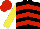 Silk - Black, red chevrons, yellow sleeves, red cap
