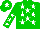 Silk - Green body, white stars, green arms, white stars, green cap, white star