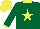 Silk - Dark green, yellow star, yellow collar, cuffs and  cap