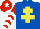 Silk - Royal blue, yellow cross of lorraine, red and white chevrons on sleeves, red cap, white star