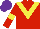 Silk - Red, yellow chevron and armlets, purple cap