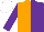 Silk - Orange and Purple (halved), Purple sleeves, white cap