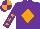 Silk - Purple, orange diamond, purple sleeves, orange stars, quartered cap