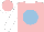 Silk - Pink, light blue spot, white collar and sleeves, pink cap, white peak