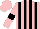 Silk - Pink, black stripes, pink sleeves, black armlets, pink cap