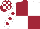 Silk - Maroon & white quartered, white sleeves, maroon spots, maroon & white check cap