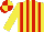 Silk - Yellow & red stripes, yellow sleeves, quartered cap