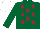 Silk - Dark green, maroon stars, white cap
