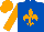 Silk - Royal blue, orange fleur de lys, sleeves, cap