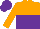Silk - Orange and purple halved horizontally, orange sleeves, purple cap