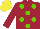 Silk - Maroon, light green spots, yellow cap