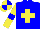 Silk - Big-blue body, yellow saint's cross andre, yellow arms, big-blue armlets, yellow cap, big-blue quartered