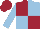 Silk - Maroon and light blue (quartered), light blue sleeves, maroon cap