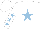 Silk - white, light blue star, light blue stars on white sleeves, light blue star on white cap