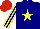 Silk - navy, yellow star, yellow stripes on sleeves, red cap