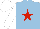 Silk - Light blue, red star, white sleeves and cap