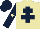 Silk - Beige, dark blue cross of lorraine, dark blue sleeves, dark blue, beige star cap