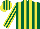Silk - Dark green, yellow striped, dark green, yellow striped sleeves, striped cap