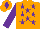 Silk - Orange, purple stars, sleeves and diamond on cap