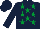 Silk - Dark blue, emerald green stars