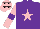 Silk - Purple, pink star, pink sleeves, purple armlets, pink cap, black stars