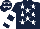 Silk - Dark blue, white stars, hooped sleeves and stars on cap