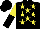 Silk - Black, yellow stars, yellow and black halved sleeves