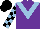Silk - Purple, light blue chevron, black & light blue check sleeves, black cap