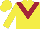 Silk - Yellow body, garnet chevron, garnet arms, yellow cap