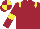 Silk - Maroon, Yellow epaulettes and armlets, quartered cap