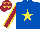 Silk - Royal blue, yellow star, maroon sleeves, yellow seams, maroon cap, yellow stars
