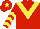 Silk - Red, yellow chevron, yellow chevrons on sleeves, yellow star on cap