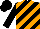 Silk - Black, orange diagonal stripes, black sleeves, black cap