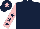 Silk - Dark blue, pink sleeves, dark blue stars, dark blue cap, pink star