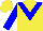 Silk - yellow, blue chevron, blue sleeves, yellow cap