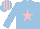 Silk - light blue, pink star, light blue cap, pink stripes